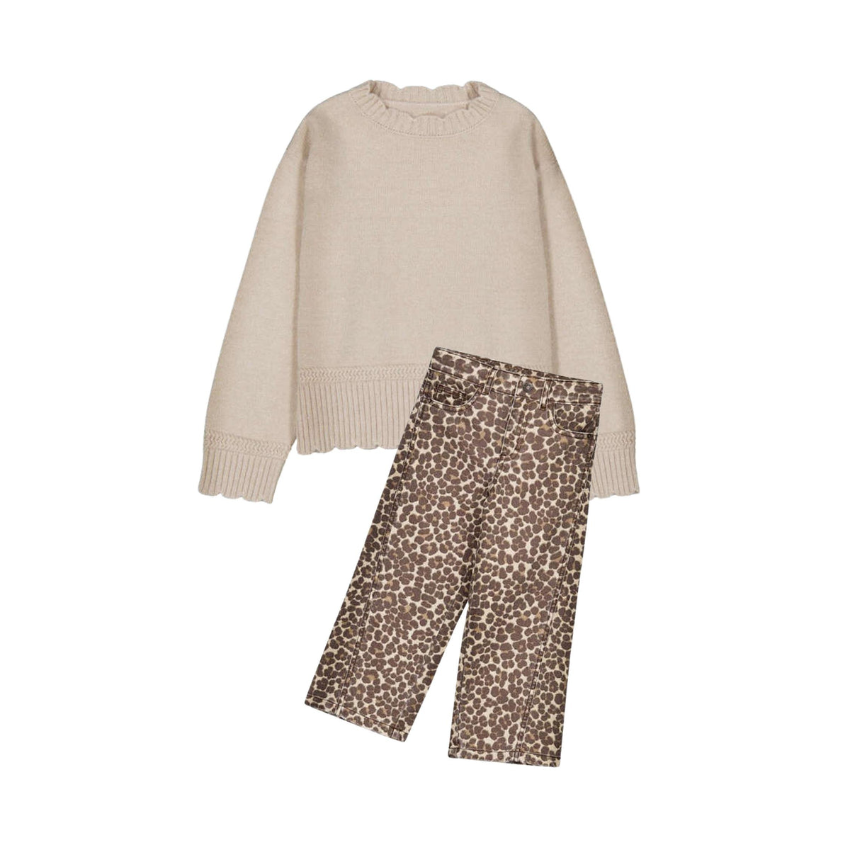 Leopard Print Twill Pants