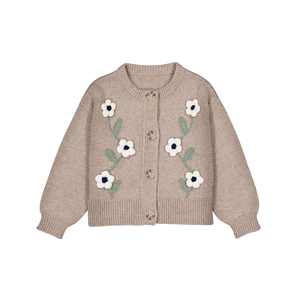 Floral Knit Caramel Cardigan