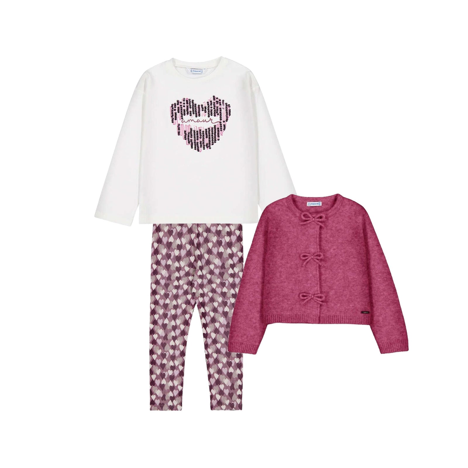 Violet Hearts Print Leggings