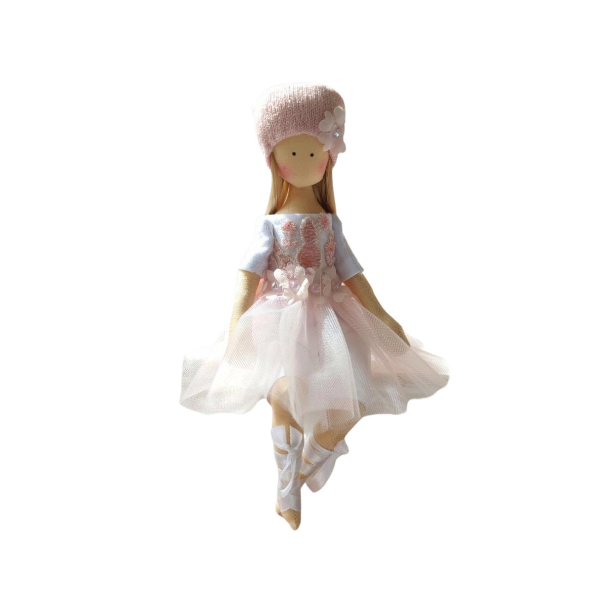 Handmade Fairy Aurelia Cloth Doll in Pink Hat