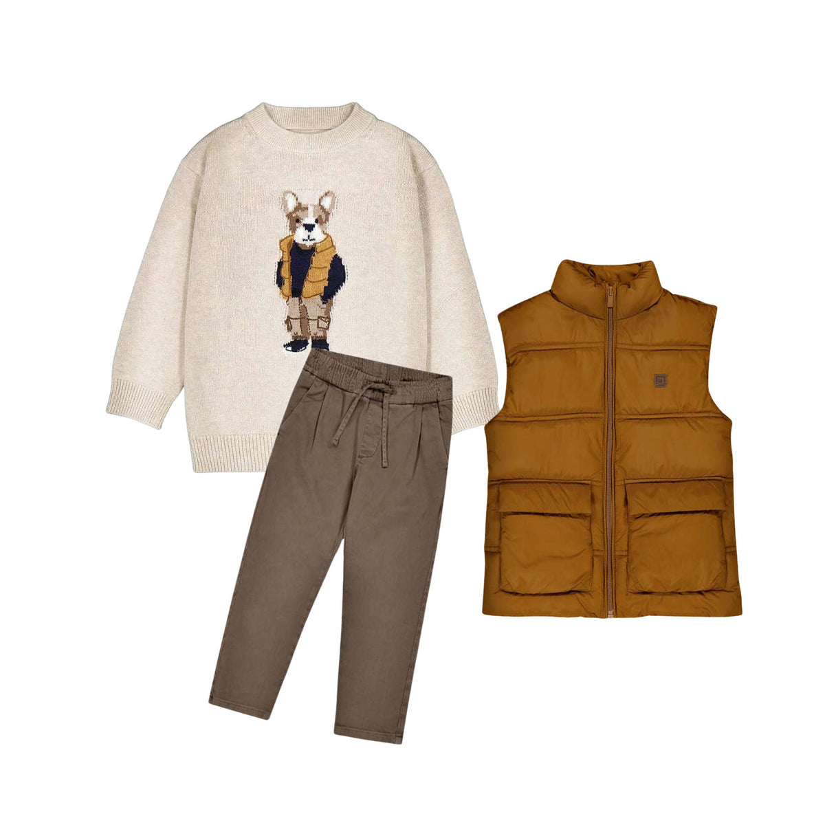 Jacquard Sweater with Frenchie Motif