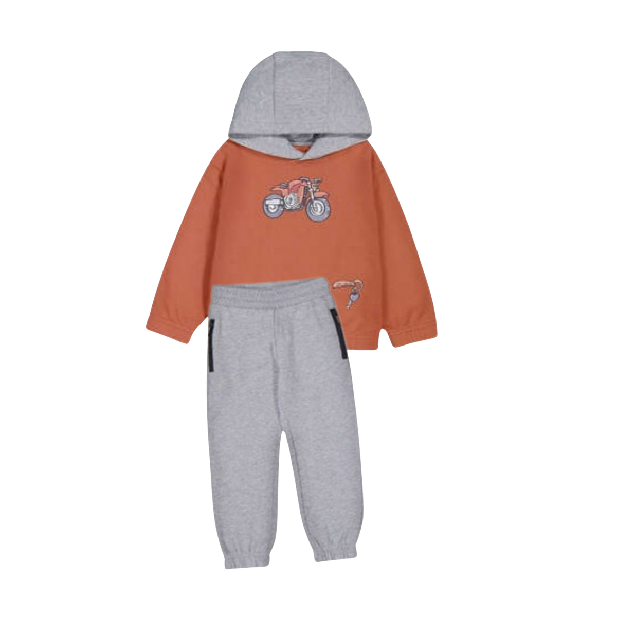 Motorcycle Graphic Hooded Tracksuit Set