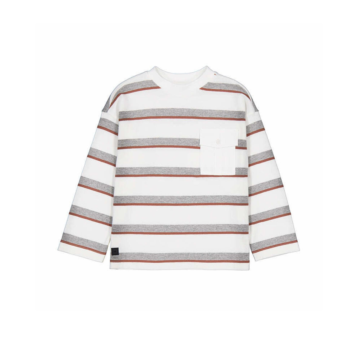 Cream Long Sleeve Stripes T-Shirt
