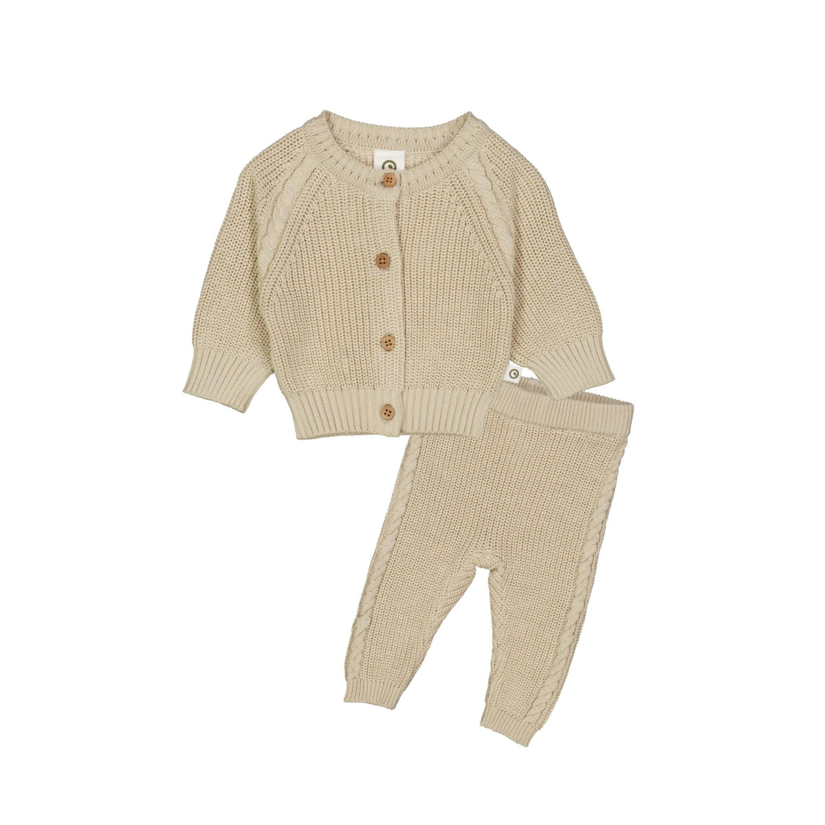 Knit Chunky Pants-Almond