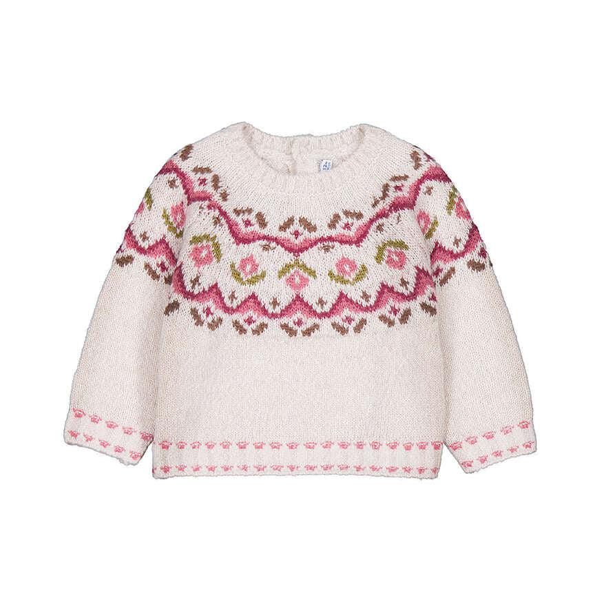 Ivory Floral Jacquard Sweater