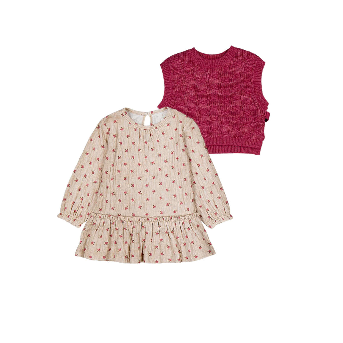 Petal Pink Knitted Vest &amp; Dress