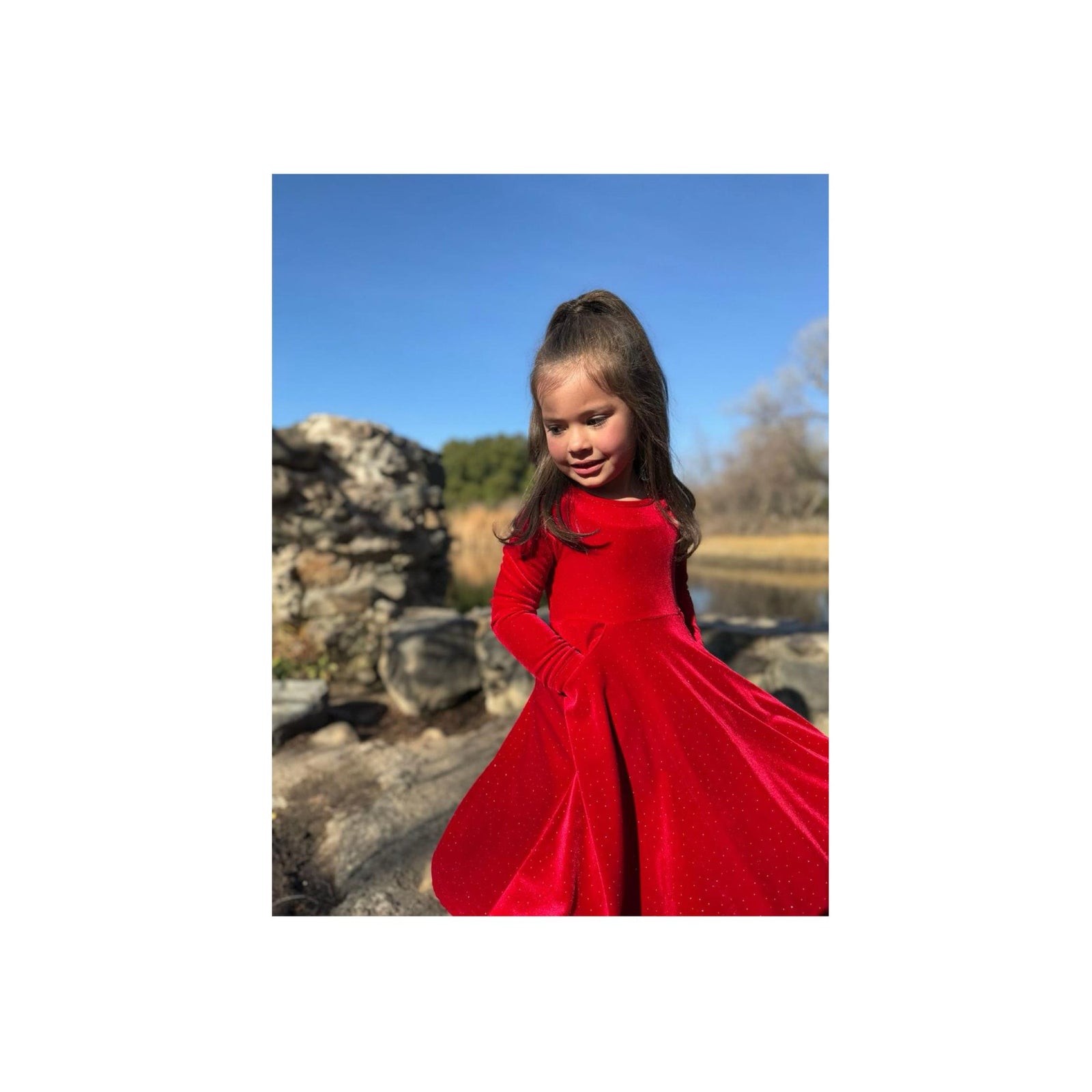 Merilee Dress in Red Velvet Sparkle