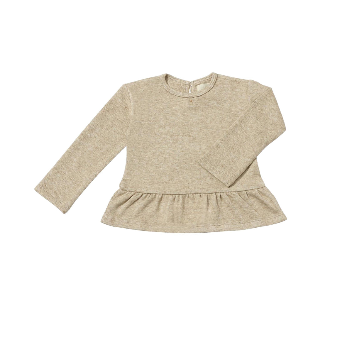 Nancy Peplum Shirt in Oatmeal