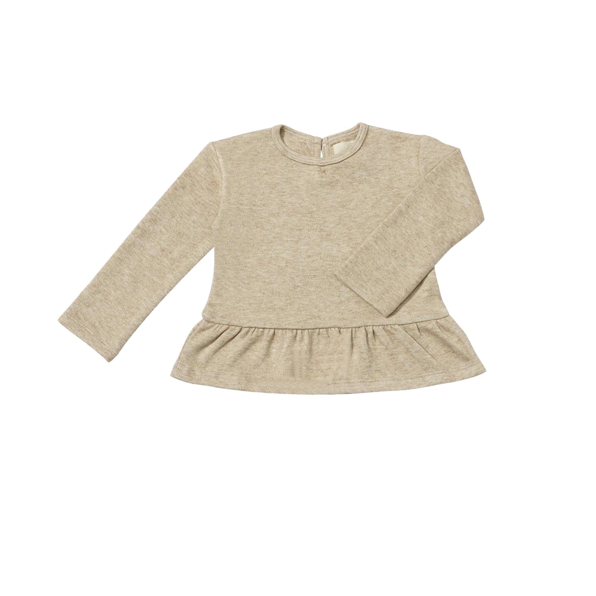 Nancy Peplum Shirt in Oatmeal