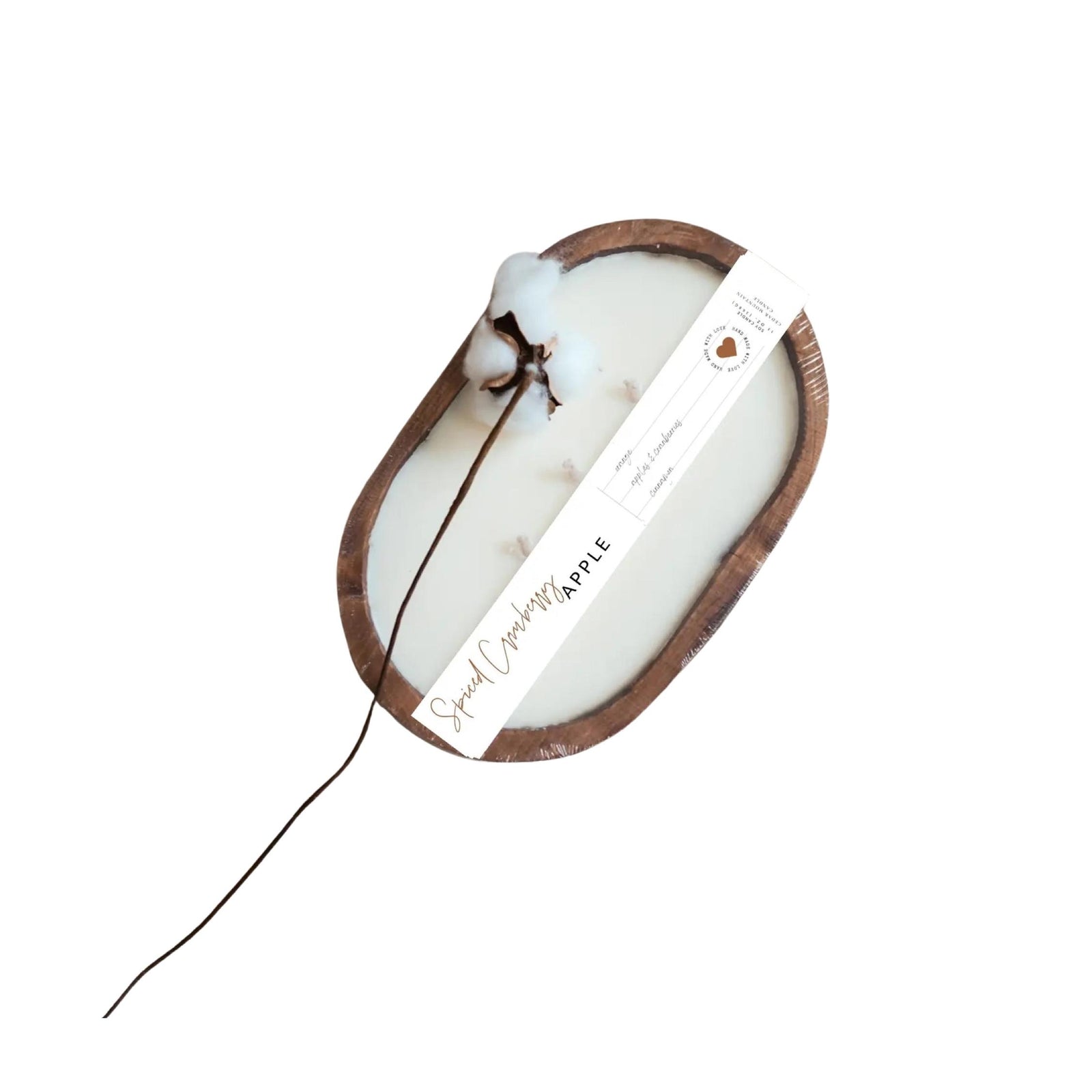 Spiced Cranberry Apple 3-Wick Natural Wood Dough Bowl Candle