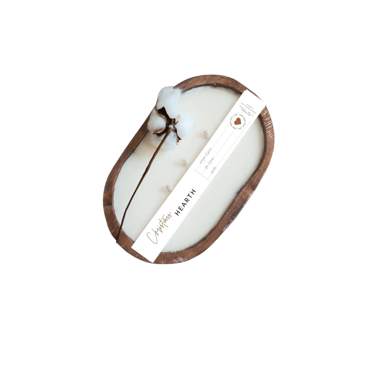 Christmas Hearth 3-Wick Natural Wood Bowl Candle