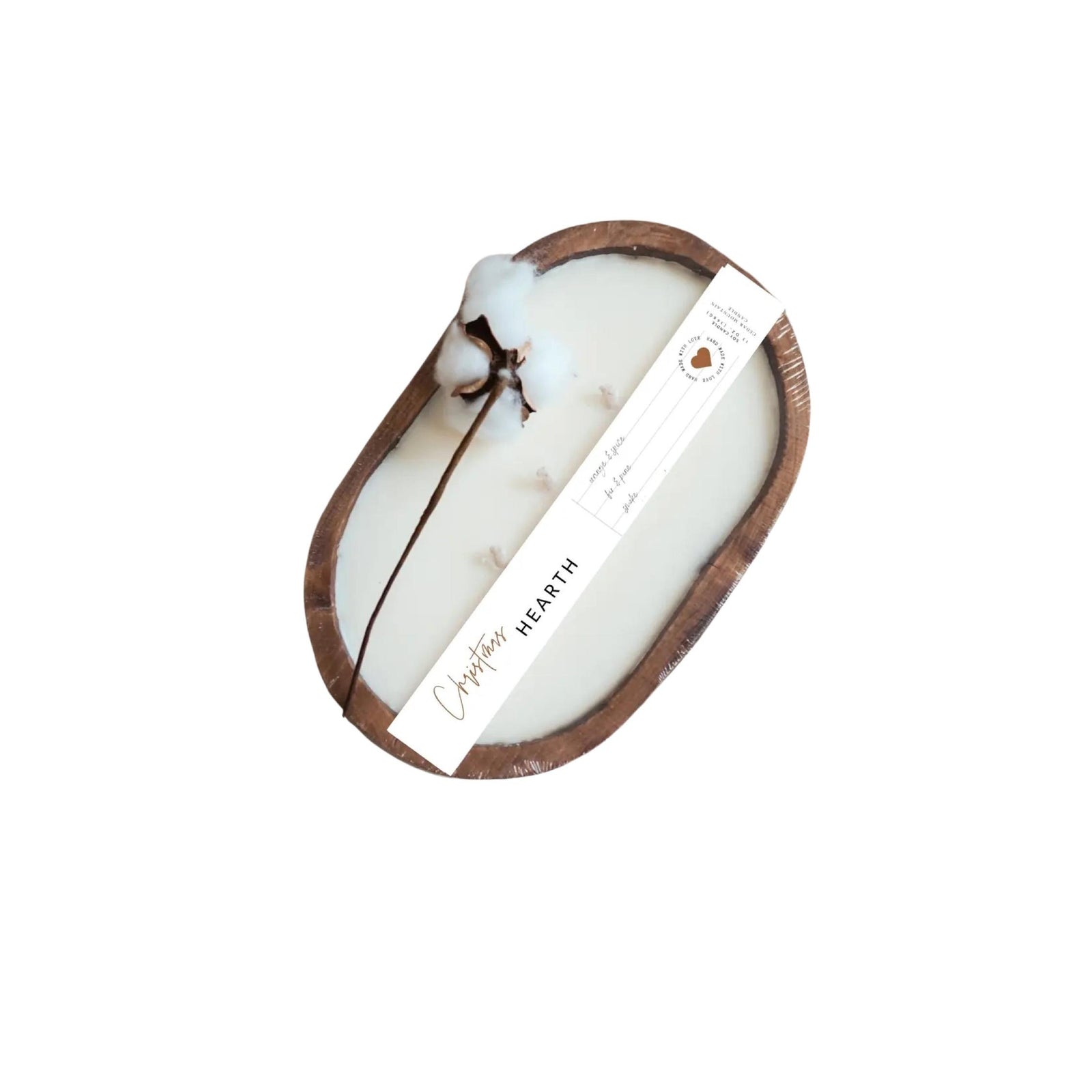 Christmas Hearth 3-Wick Natural Wood Bowl Candle