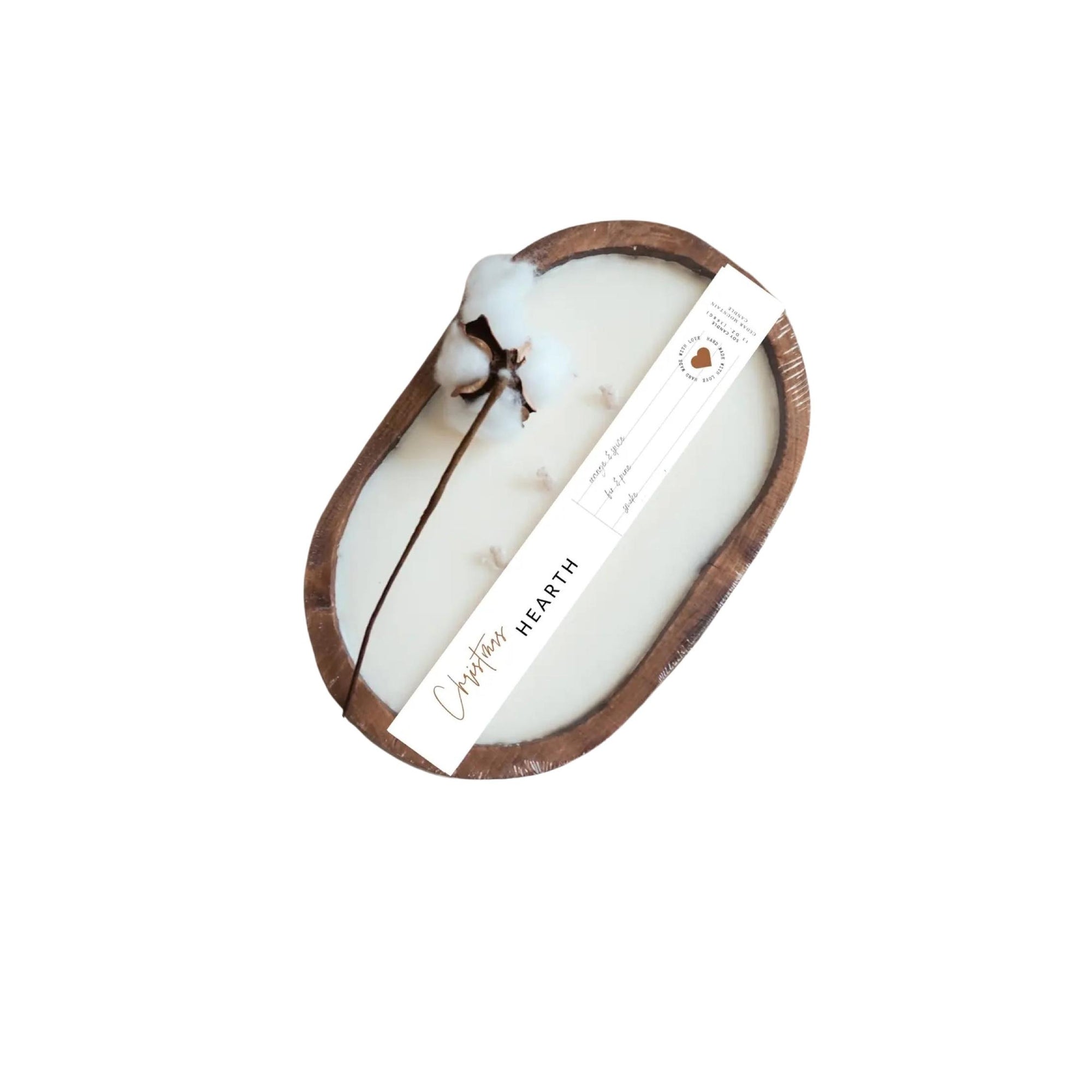 Christmas Hearth 3-Wick Natural Wood Bowl Candle