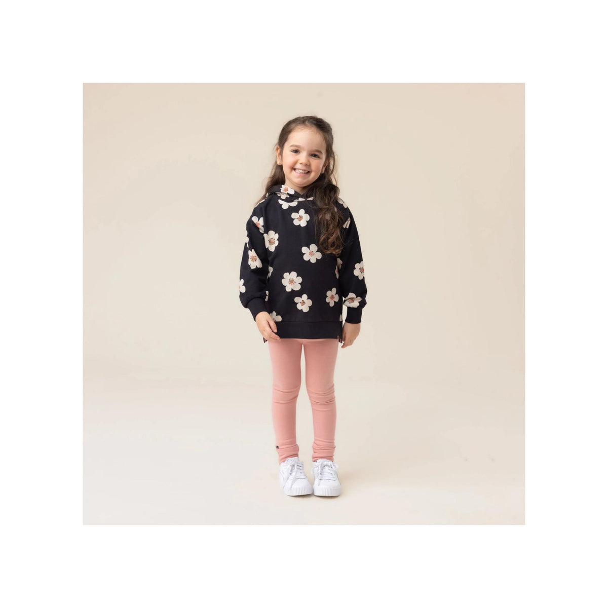 Floral Print Tunic Hoodie