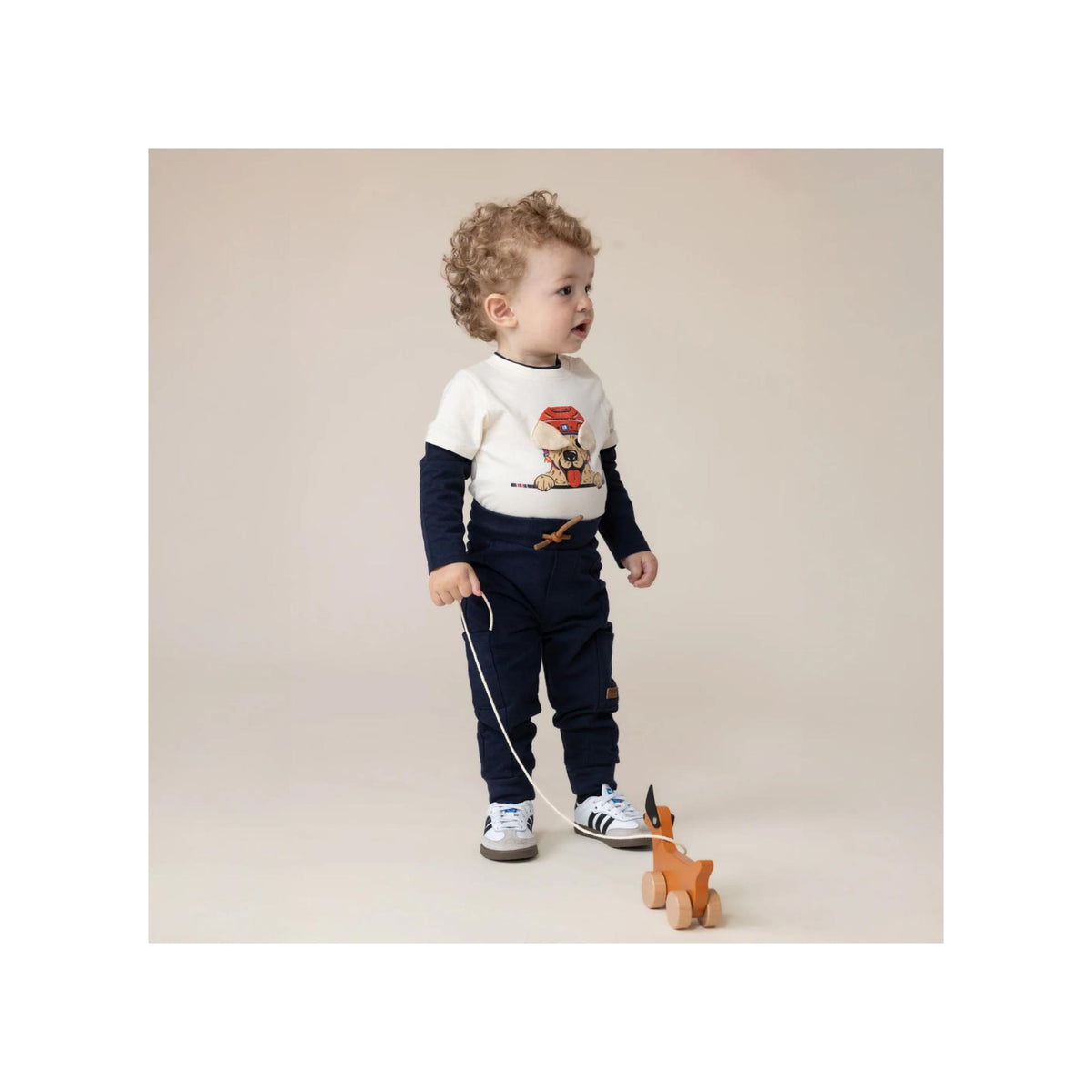 3-D Dog Appliqué Bodysuit & Pant Set