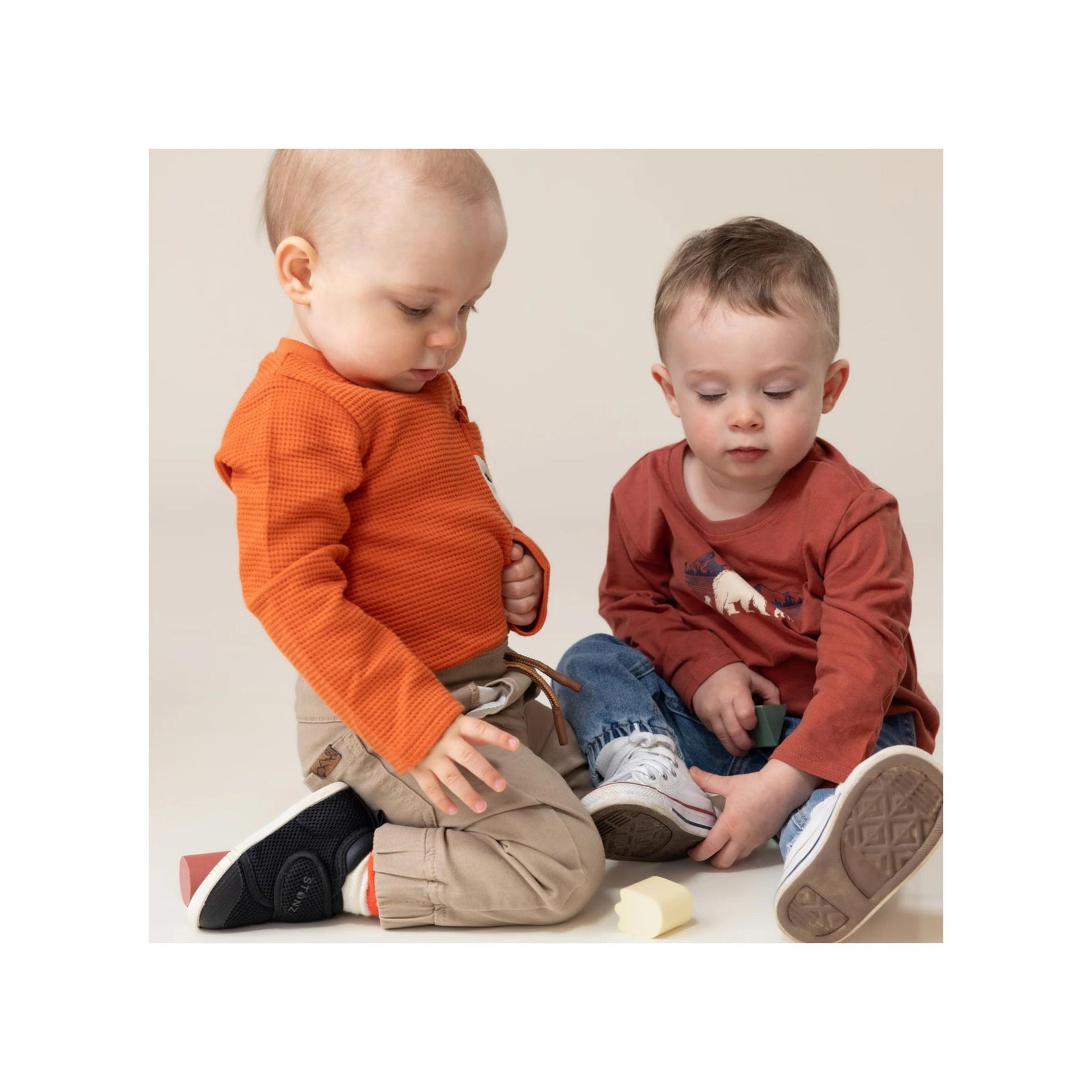 Baby Boy Fox Appliqué Rust Orange Bodysuit