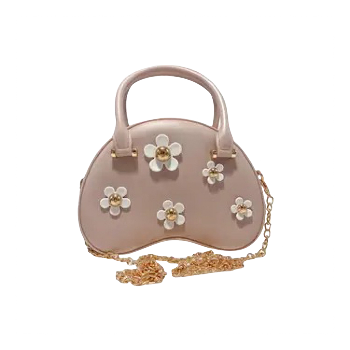 Floral Matt Apricot &amp; Ivory Jelly Dome Purse