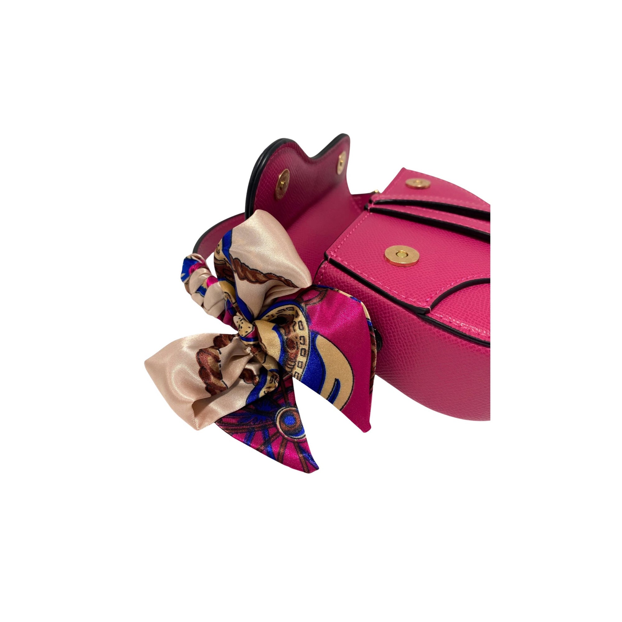 Fuchsia Saddle Purse With Scarf