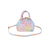 Pearl Studs Pastel Rainbow Leather Satchel Purse