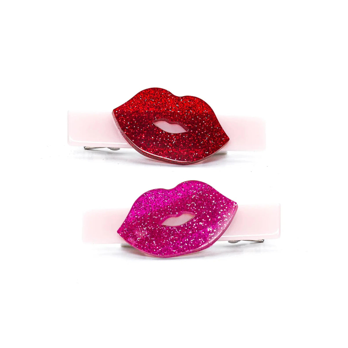 Glitter Kisses Hair Clips