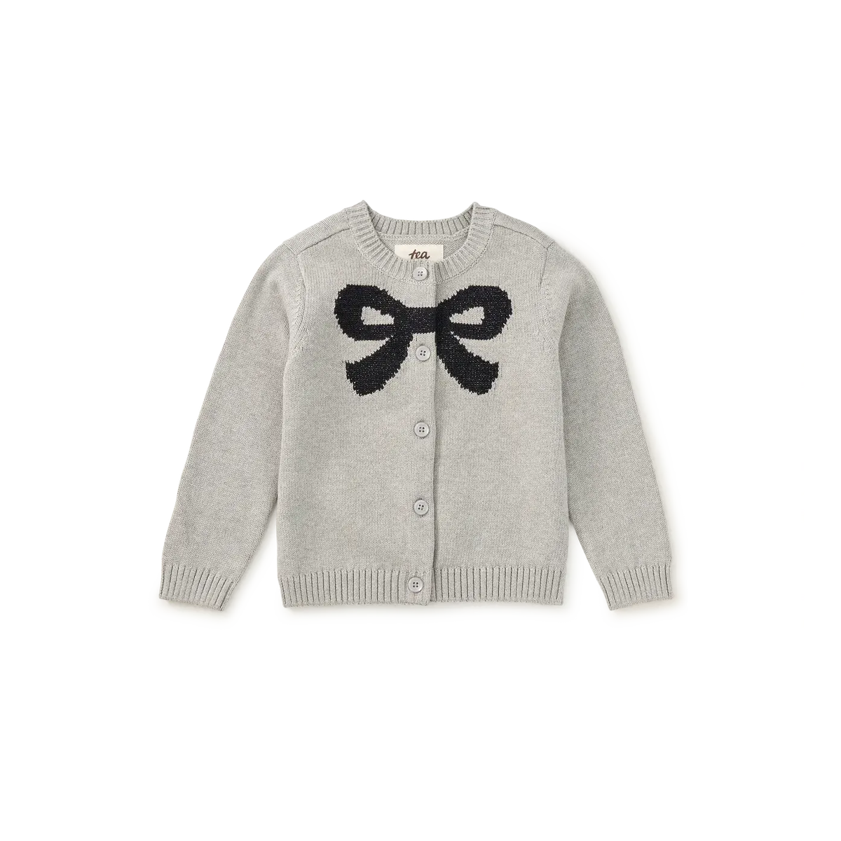 Intarsia Knit Bow Cardigan
