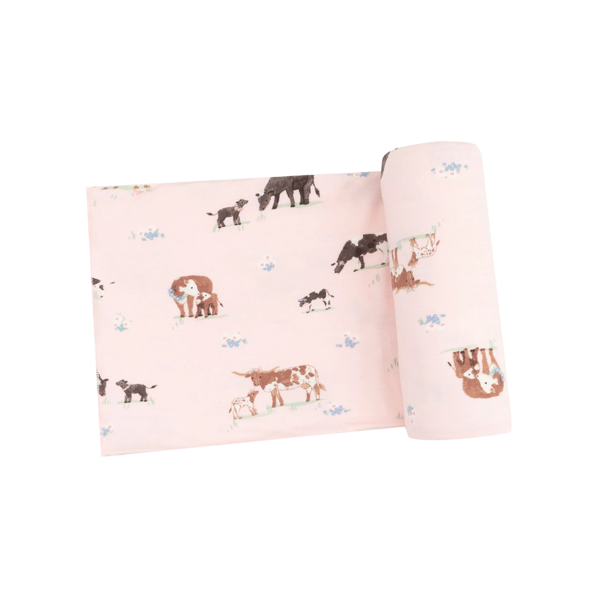 Cow Families Swaddle Blanket