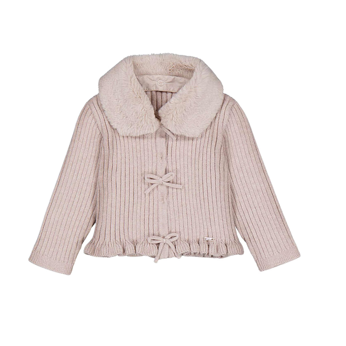 Faux Fur Collar Cardigan