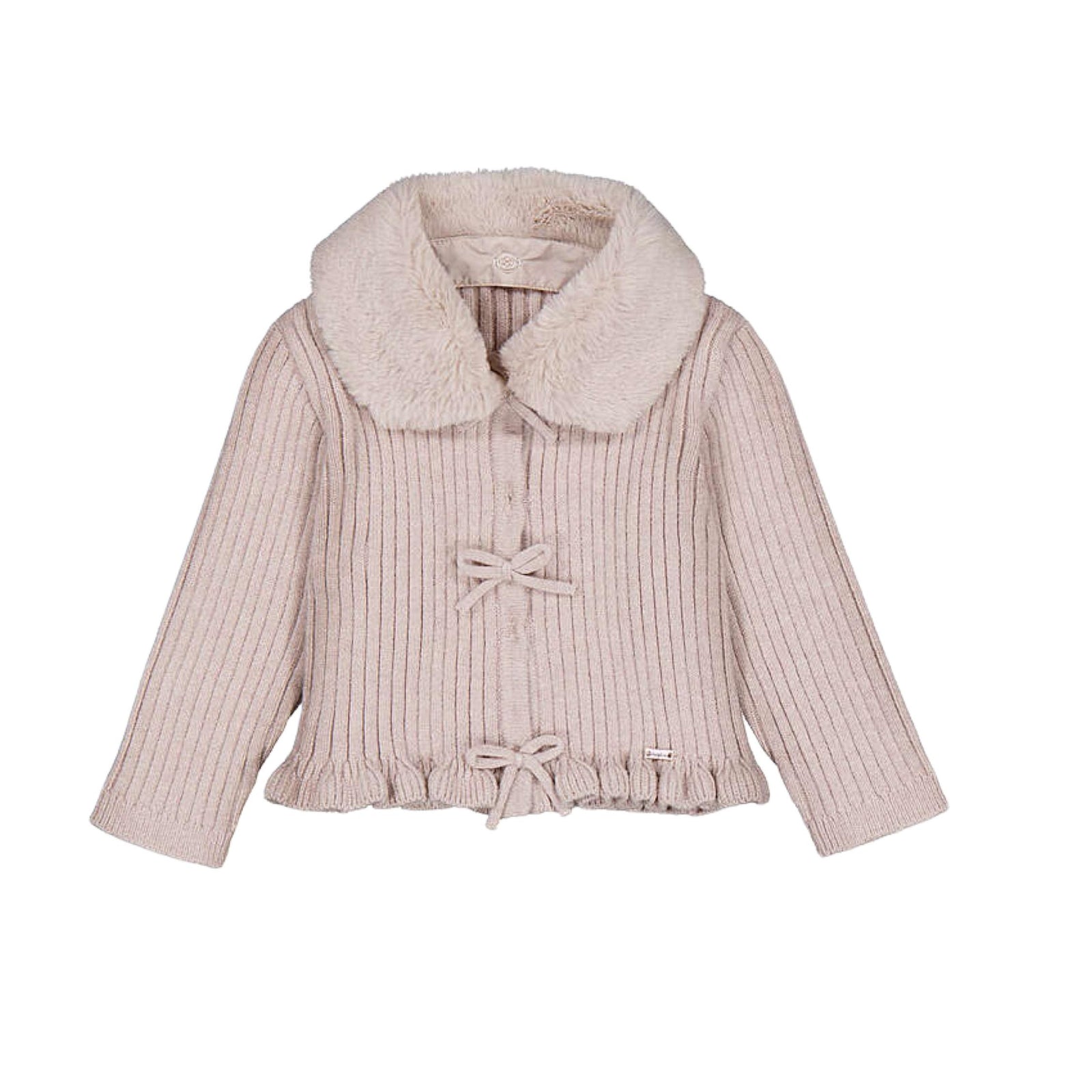 Faux Fur Collar Cardigan