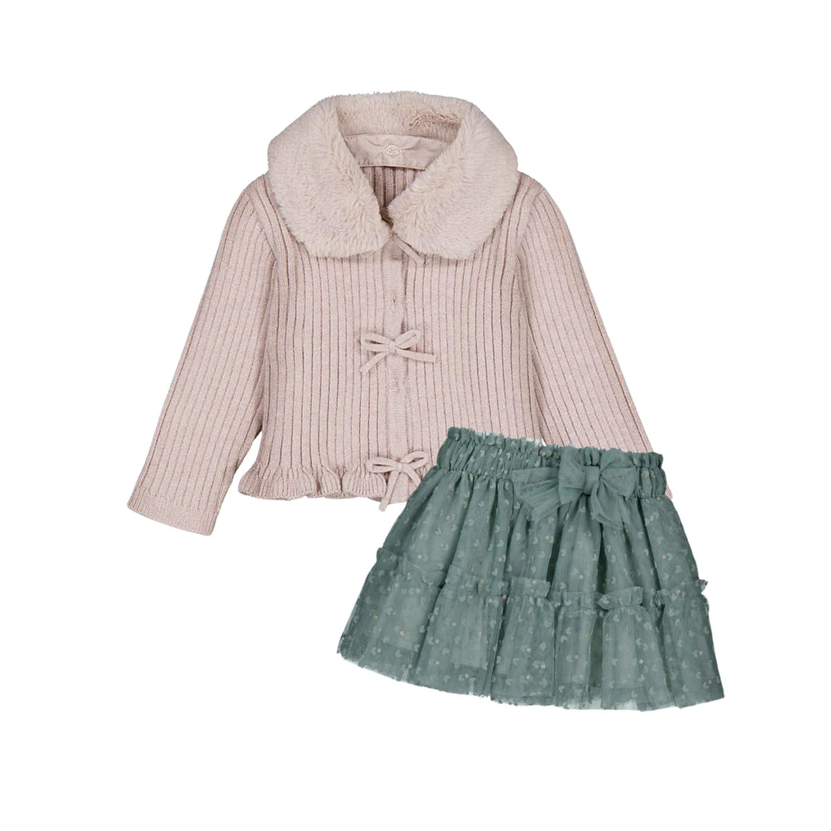 Faux Fur Collar Cardigan