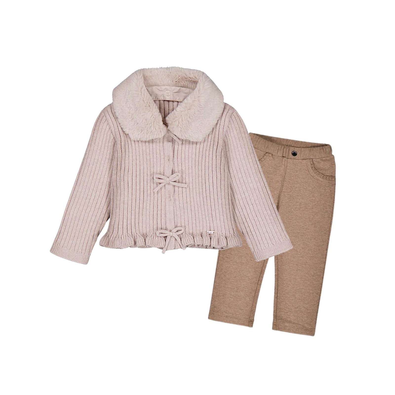 Faux Fur Collar Cardigan