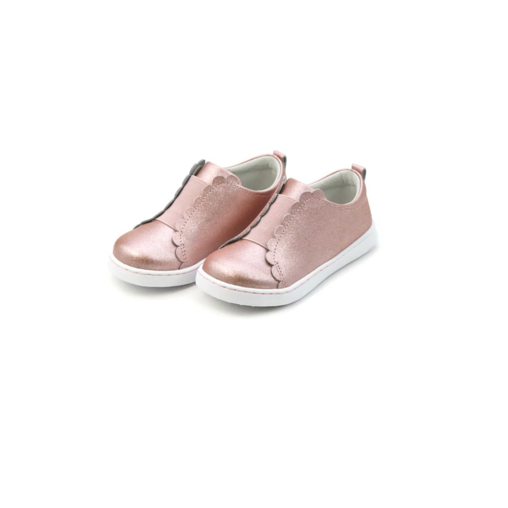 Phoebe Elastic Leather Slip On Girl’s Sneaker - Glitter Pink