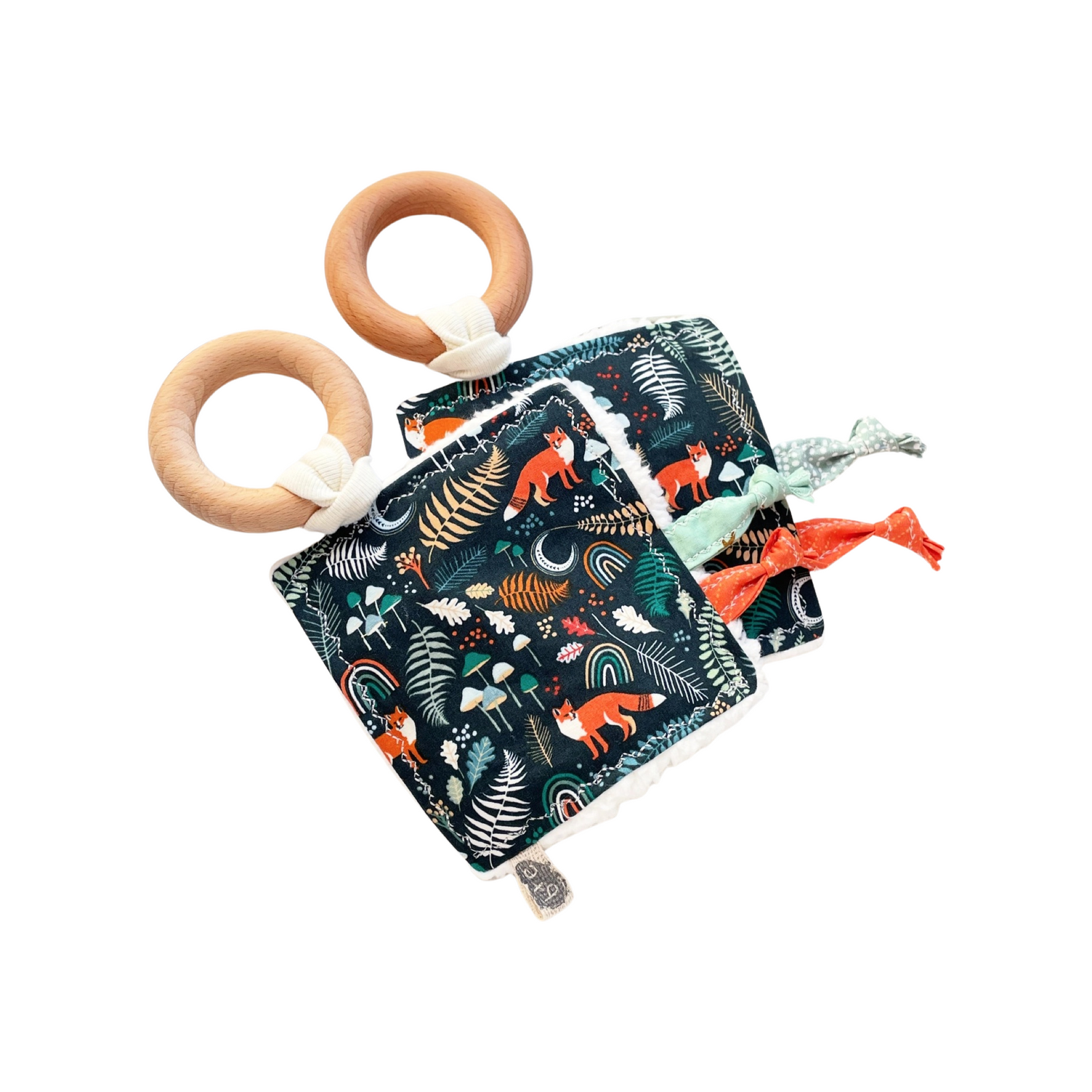 Crinkle Tag Toy with Teething Ring