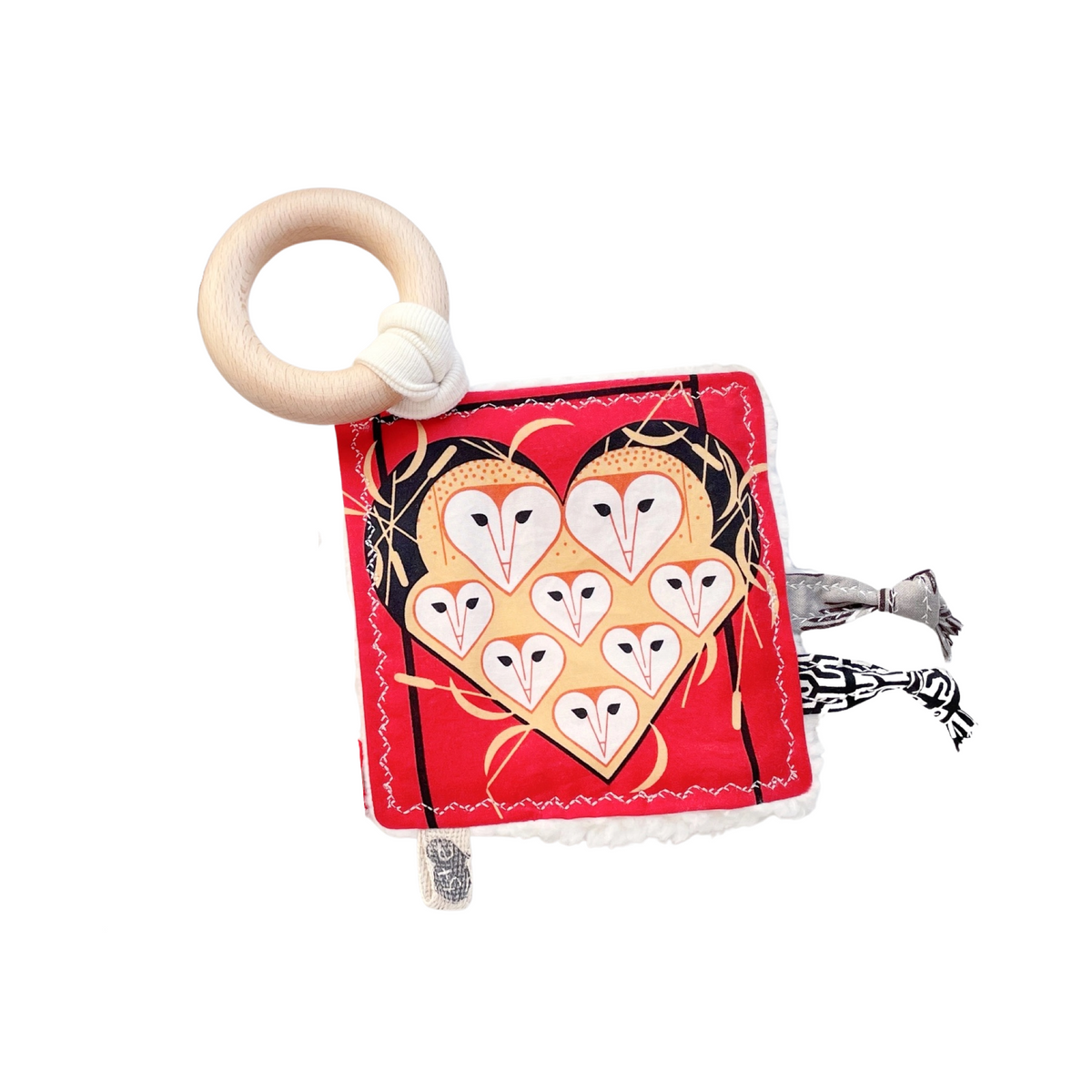 Crinkle Tag Toy with Teething Ring