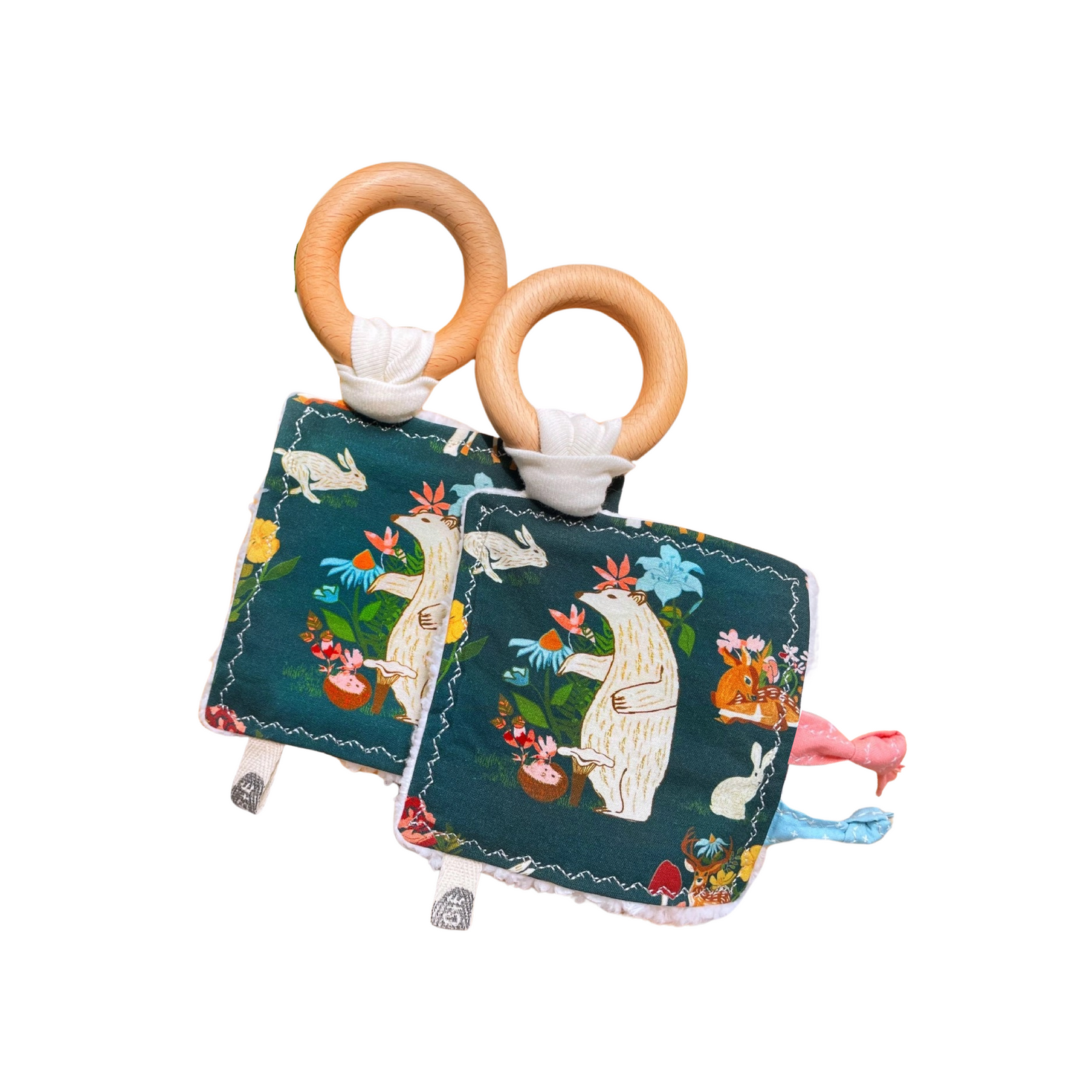 Crinkle Tag Toy with Teething Ring