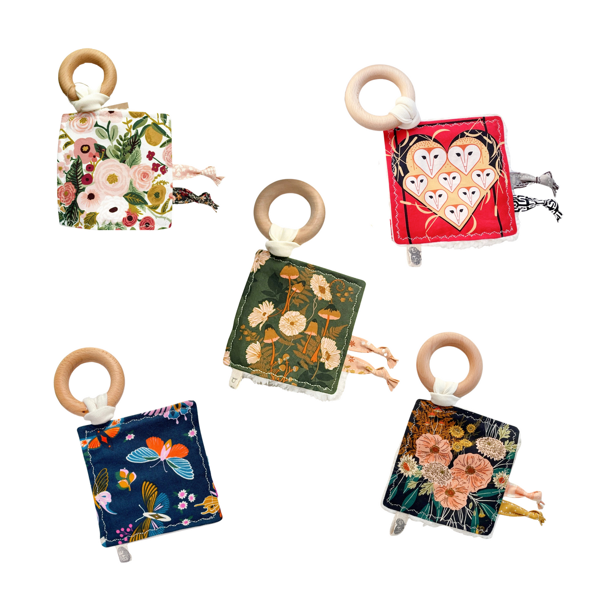 Crinkle Tag Toy with Teething Ring