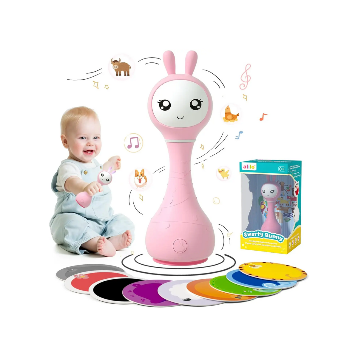 Smarty Bunny Sensory Teether Toy with Music & Lights