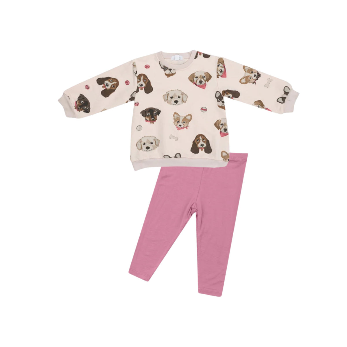 Pretty Puppy Faces Sweatshirt &amp; Legging Set