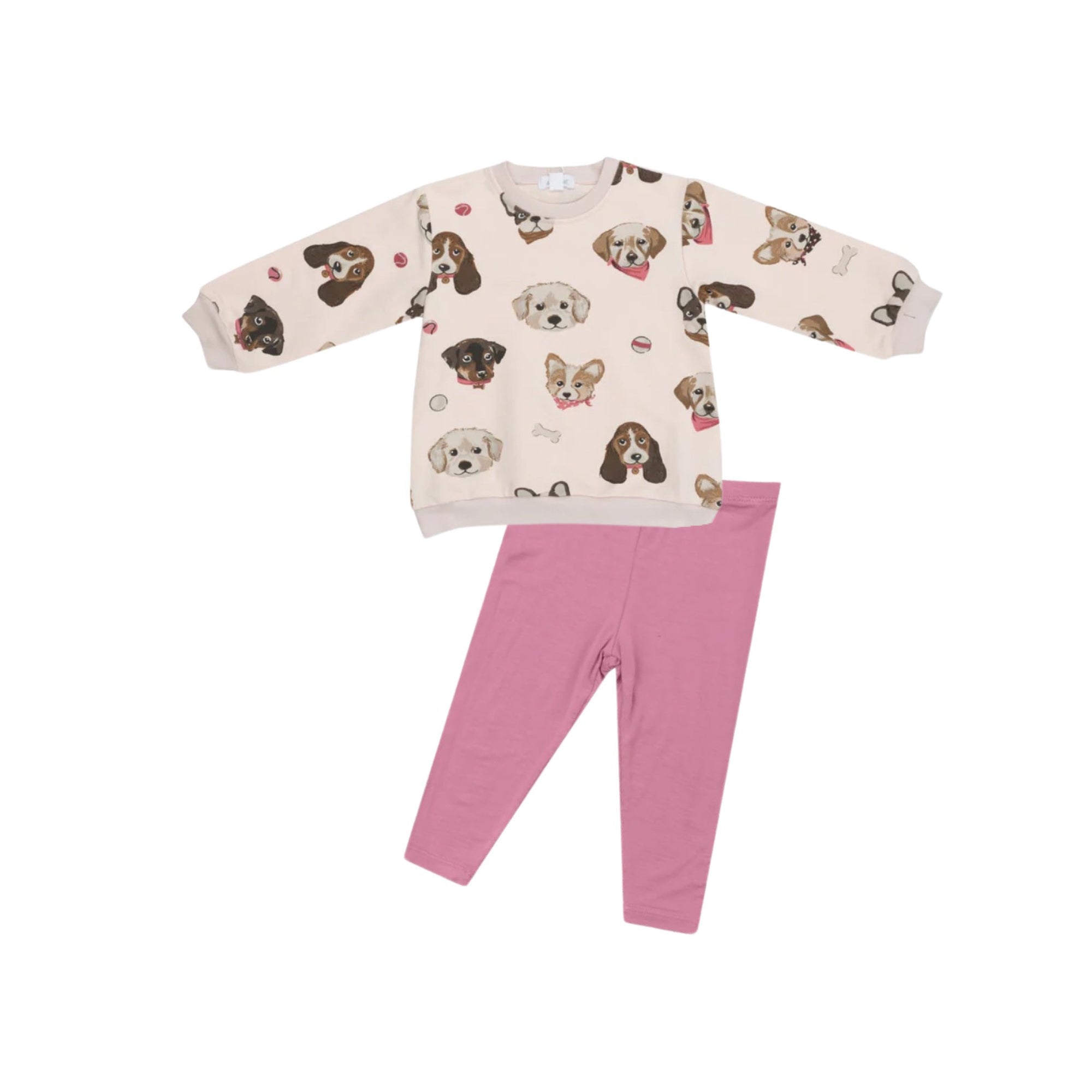 Pretty Puppy Faces Sweatshirt & Legging Set