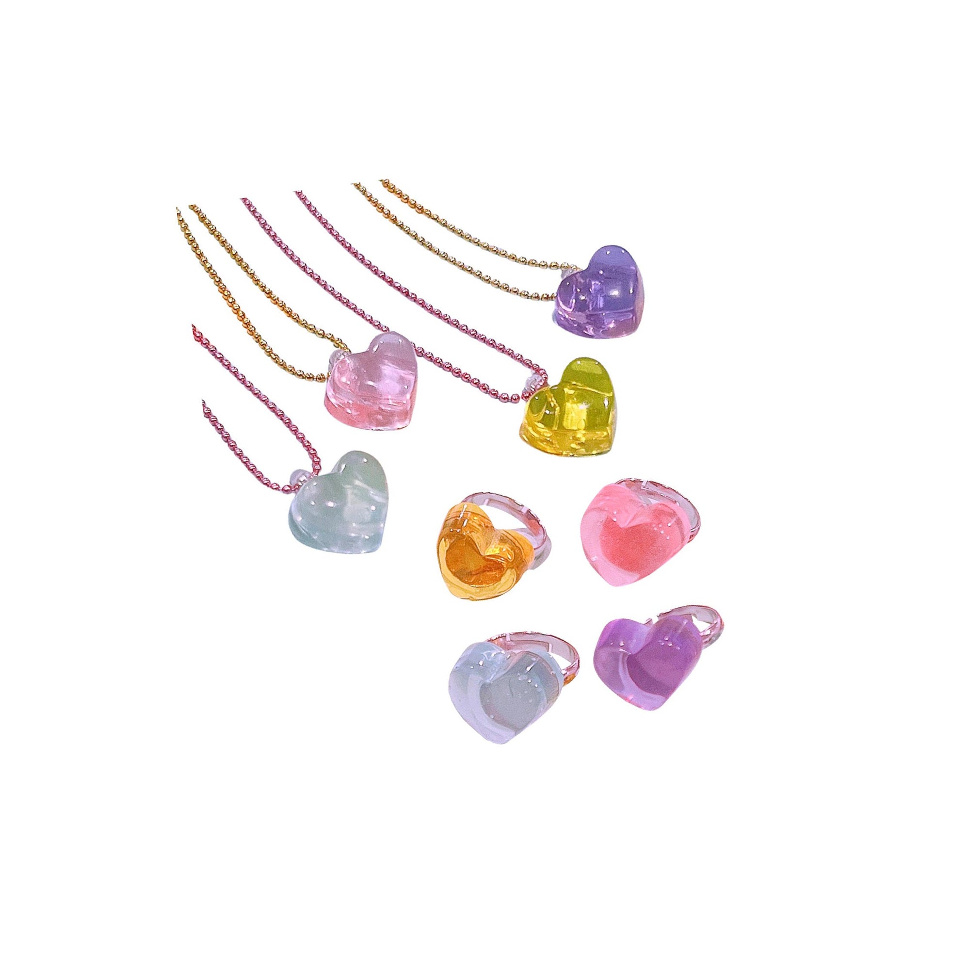 Jello Heart Kids Necklaces