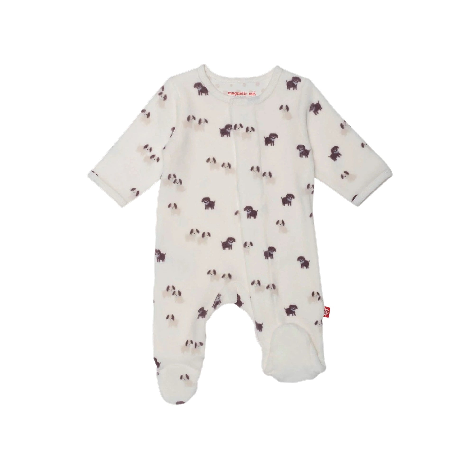 Puppy Love Magnetic Velour Footie