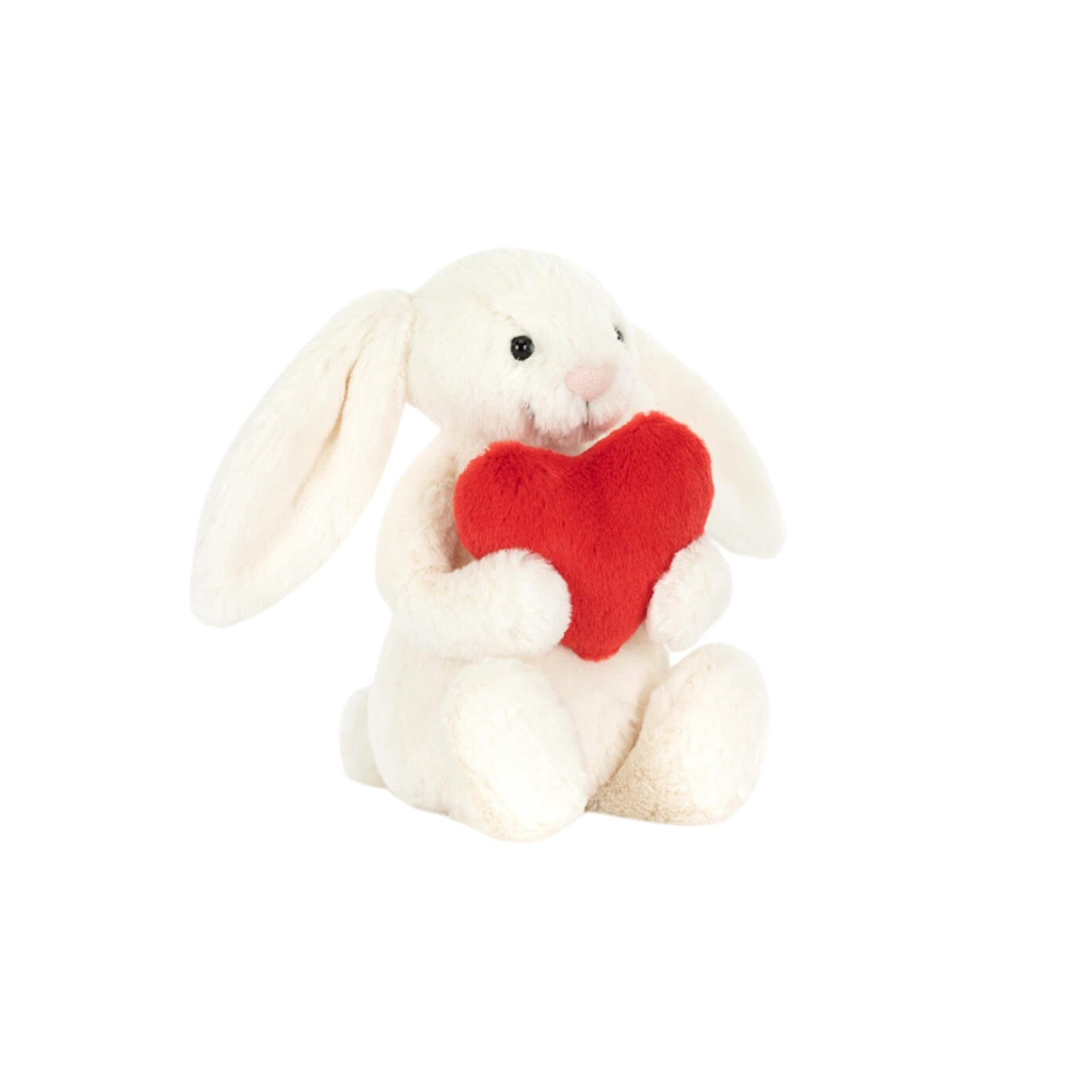 Bashful Red Love Heart Bunny Plush