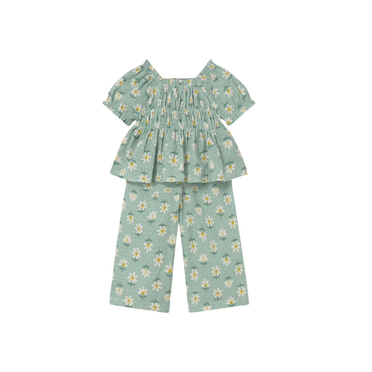 Daisy Print Blouse & Pant Set - Girl