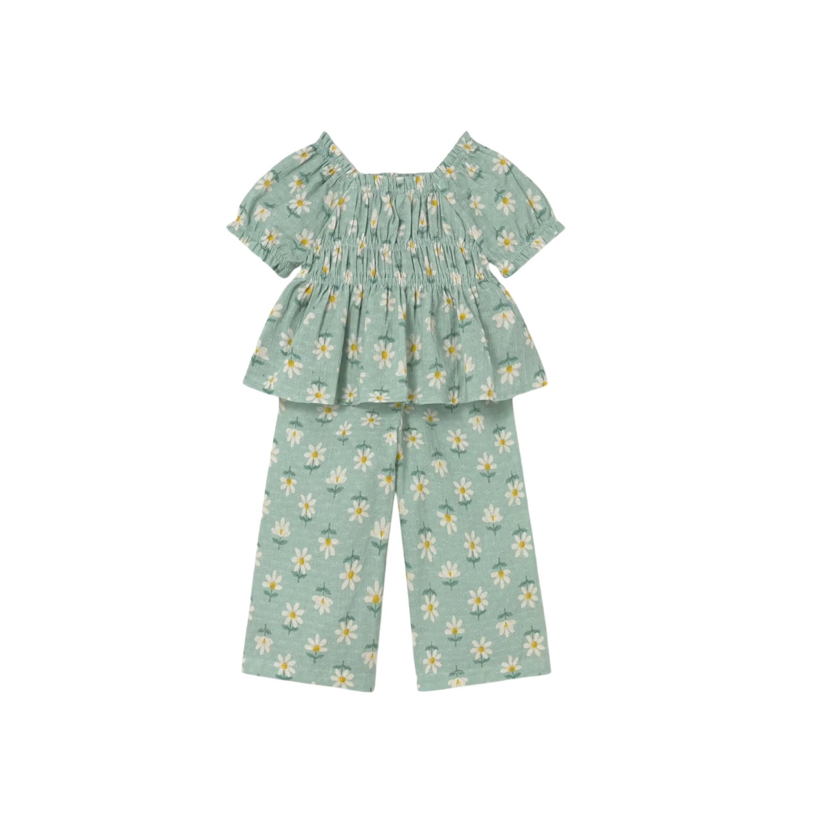 Daisy Print Blouse & Pant Set - Girl