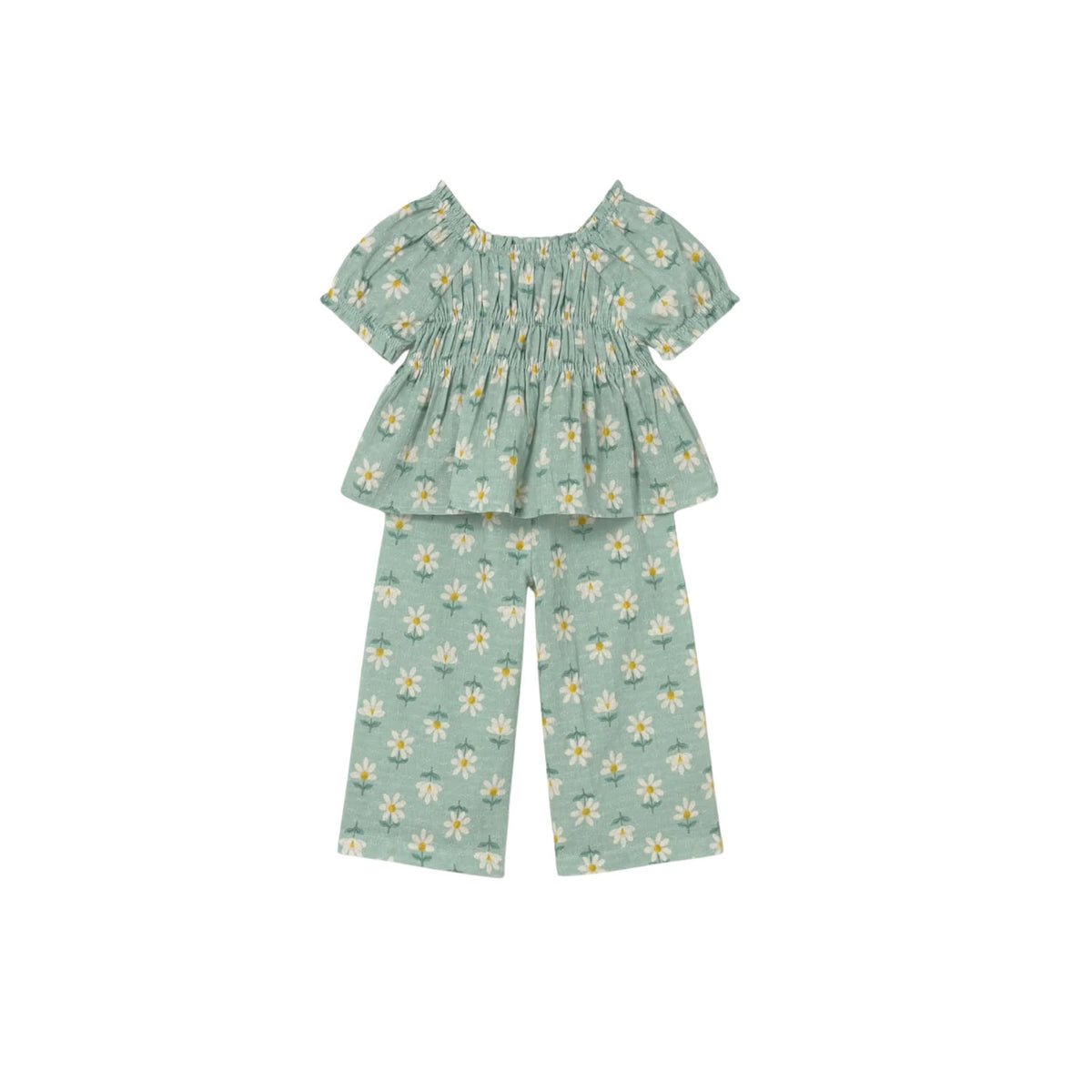 Daisy Print Blouse &amp; Pant Set - Girl