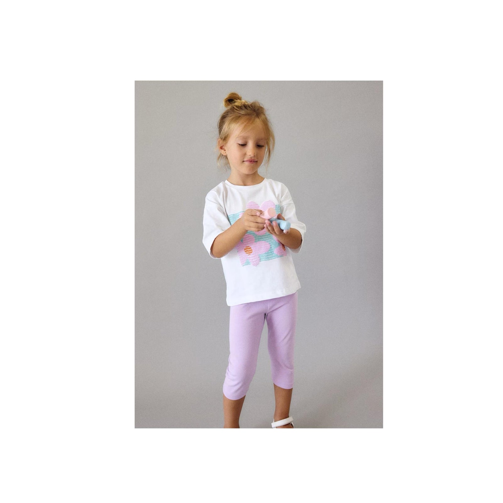 Girls’ Spring Flowers Appliqué T-Shirt