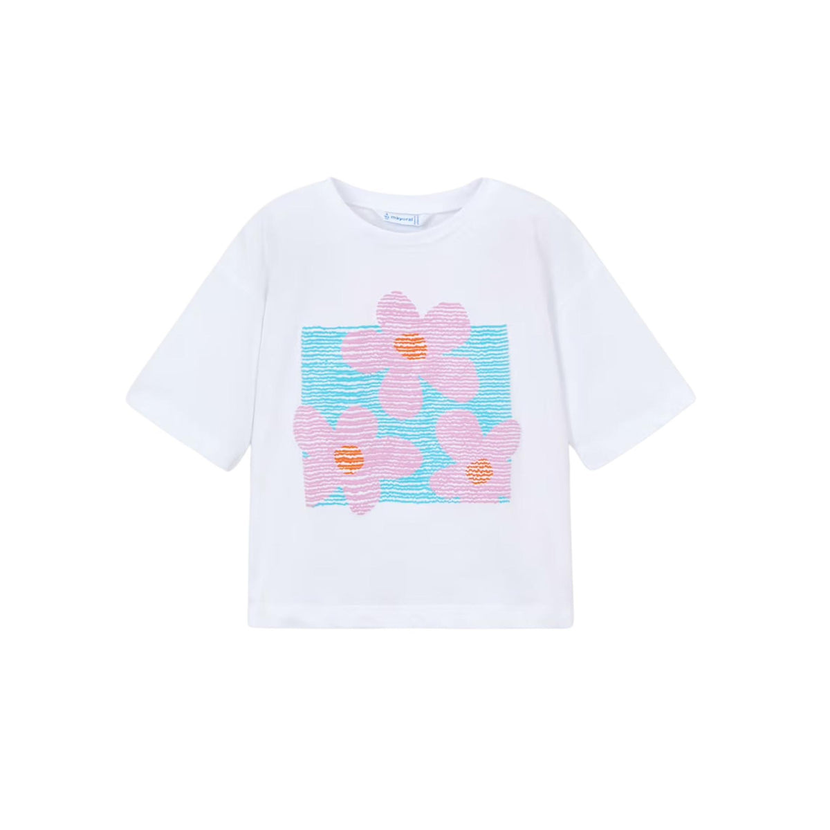 Girls’ Spring Flowers Appliqué T-Shirt