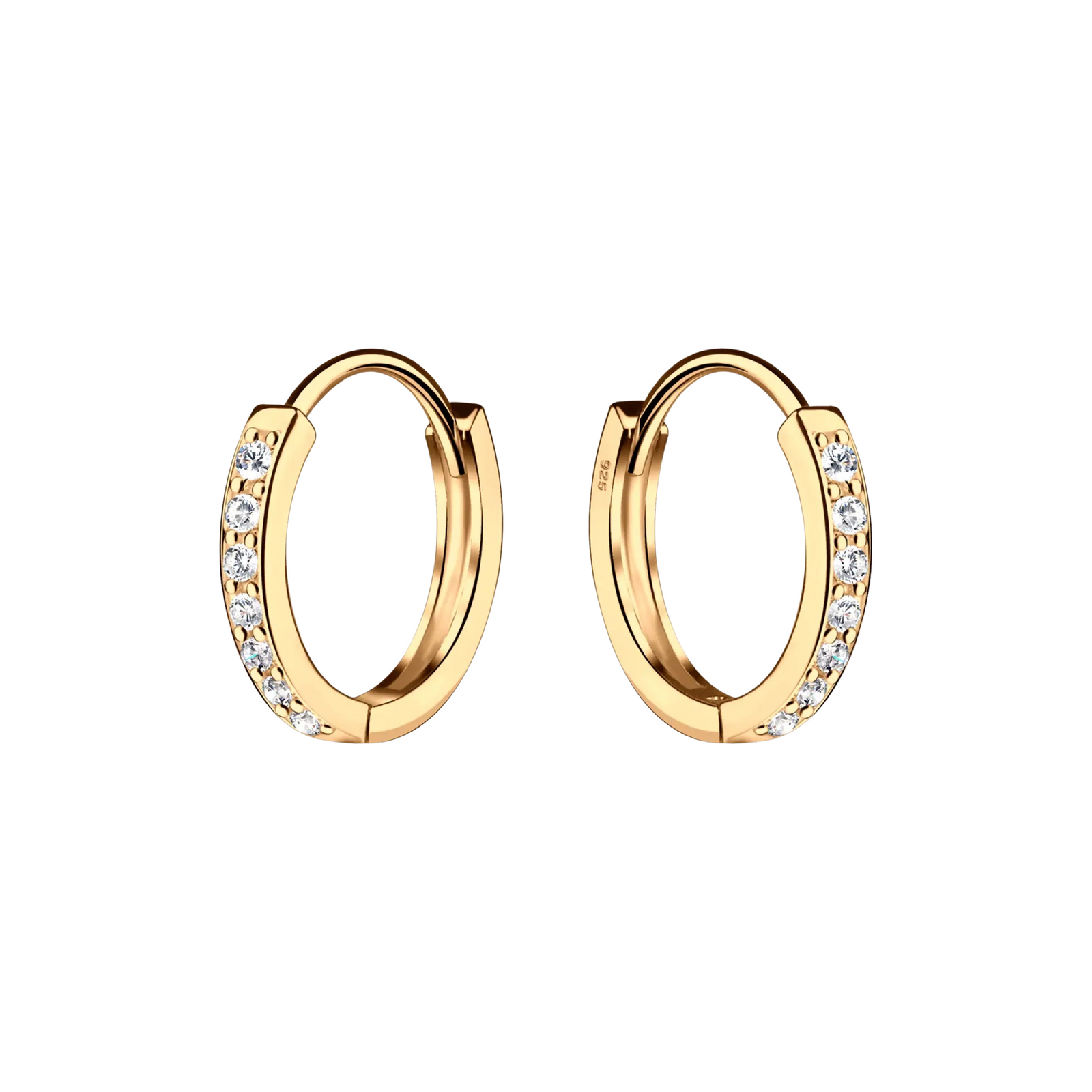 14k Gold Plated Huggie CZ Hoop