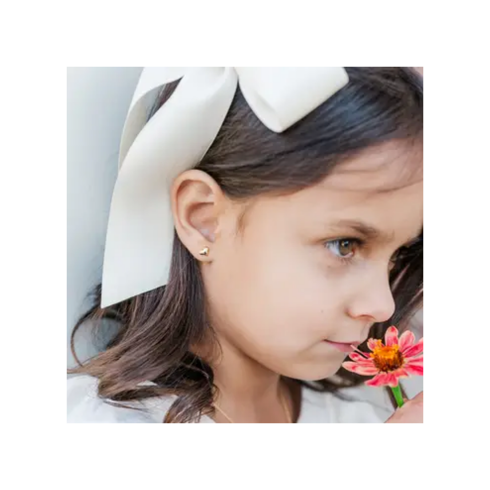 Gold Puff Heart Earrings