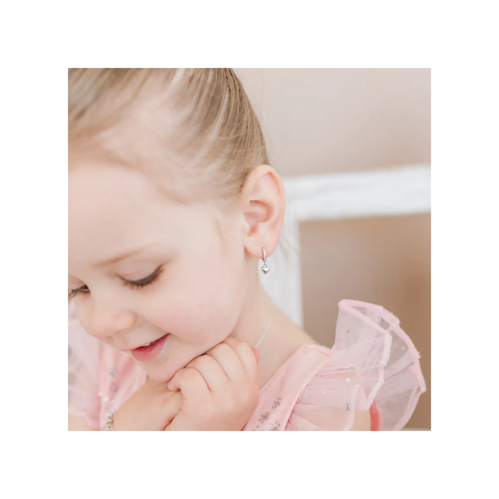 Sterling Silver Huggie Heart Earrings