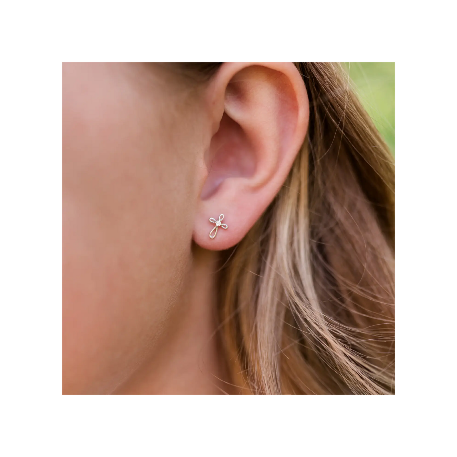 Sterling Silver Screw-Back infinity Cross Earrings